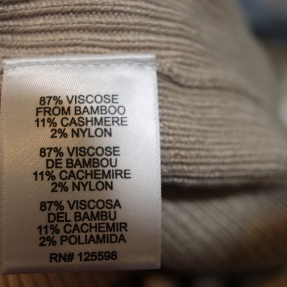 Ellen Tracy Cashmere Blend Brown Big Button Spotted Cardigan Sweater Med - Picture 10 of 10